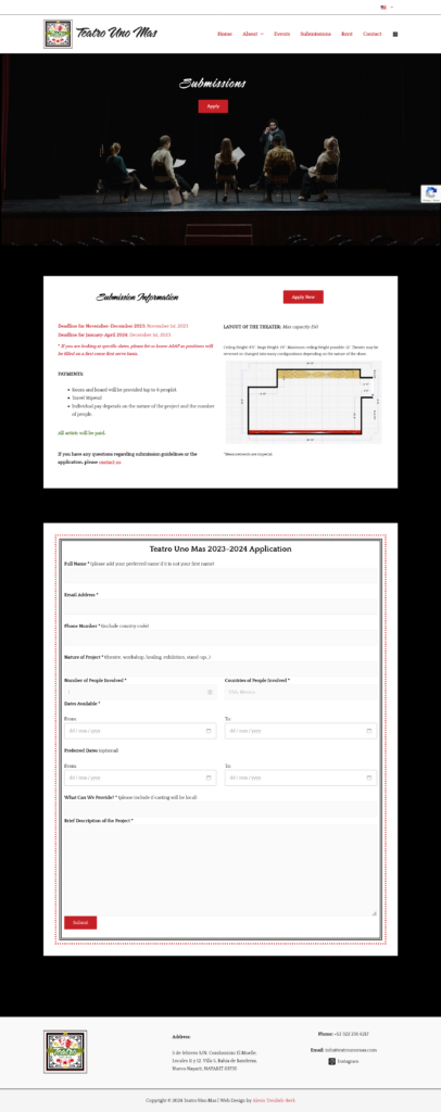 Teatro Uno Mas Submissions Page